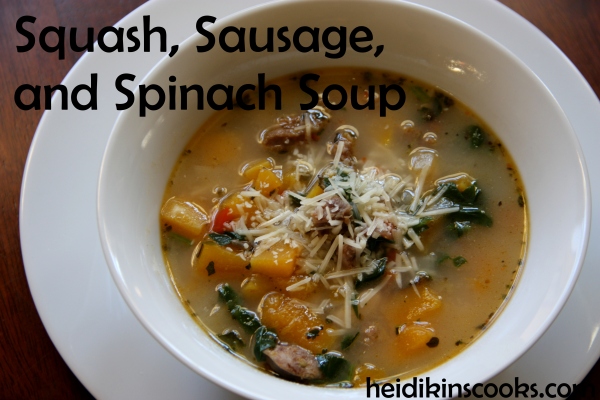 Butternut Squash Sausage and Spinach Soup_heidikinscooks_Jan 2014